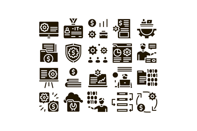 it-manager-developer-glyph-set-vector