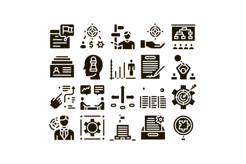 strategy-manager-job-glyph-set-vector