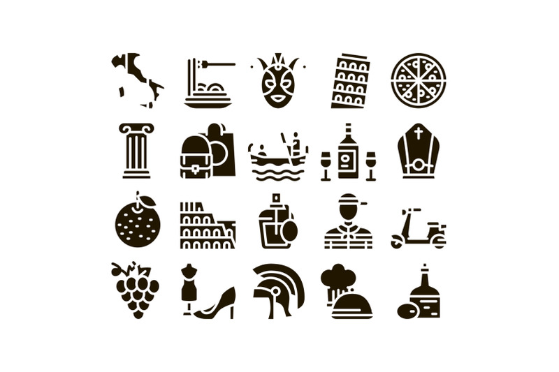 italian-traditional-glyph-set-vector