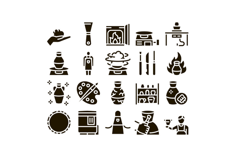 pottery-and-ceramics-glyph-set-vector