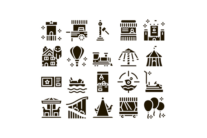 amusement-park-and-attraction-icons-set-vector