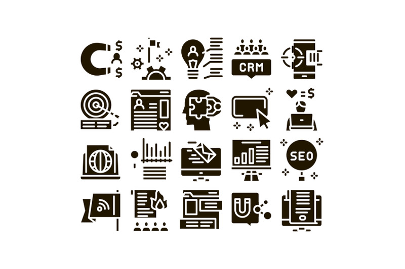 inbound-marketing-glyph-set-vector