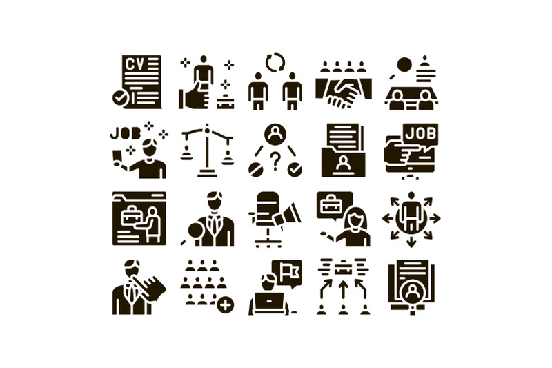 recruitment-and-research-employee-icons-set-vector