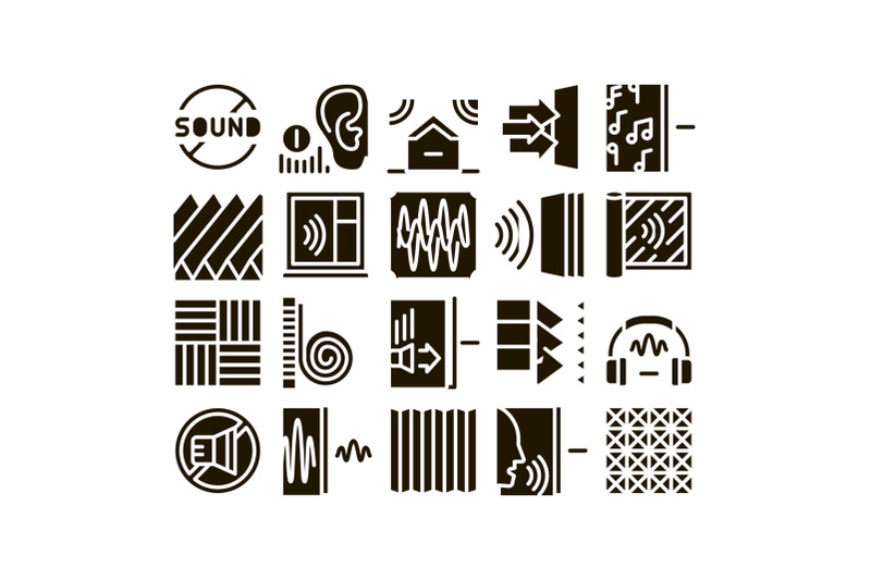 soundproofing-building-material-icons-set-vector