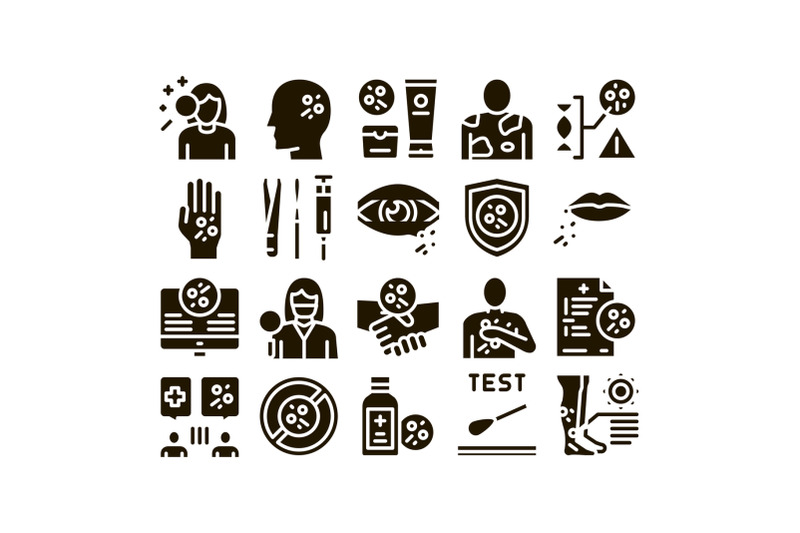 dermatology-skin-care-glyph-set-vector