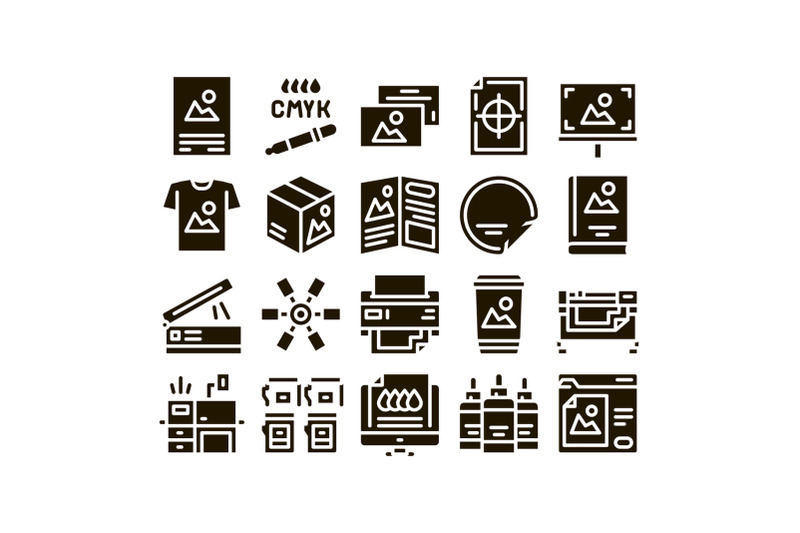 polygraphy-printing-service-icons-set-vector