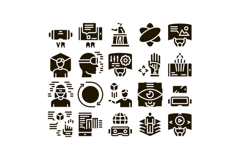 simulation-equipment-glyph-set-vector