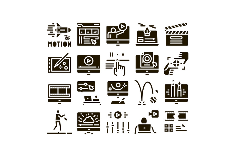 motion-design-studio-glyph-set-vector