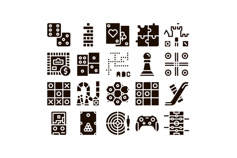 interactive-kids-games-glyph-icons-set-vector