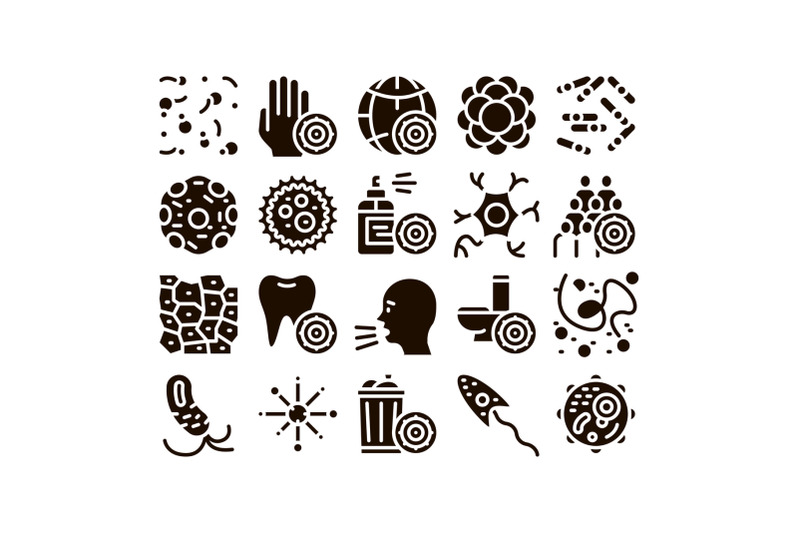 bacteria-germs-vector-sign-icons-set