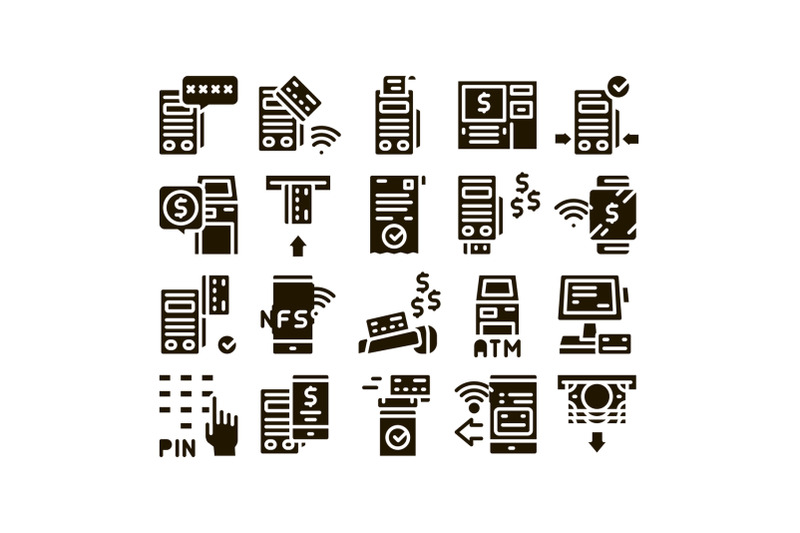 pos-terminal-device-glyph-set-vector