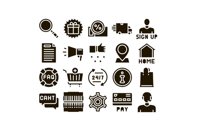 webshop-internet-store-glyph-set-vector