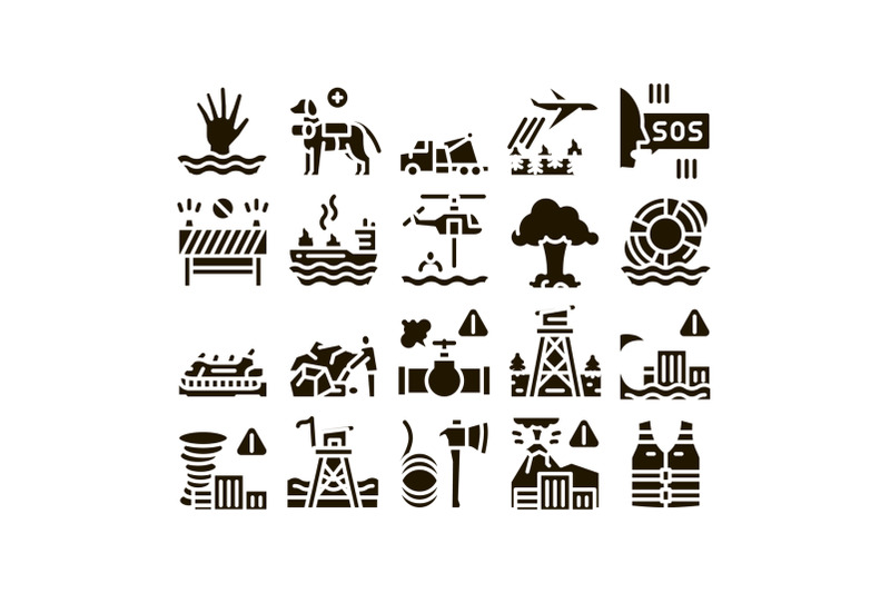 rescuer-equipment-glyph-set-vector-illustrations