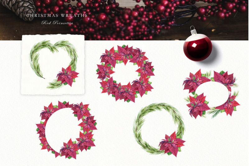 watercolor-christmas-clip-art-red-poinsettia-winter-clipart