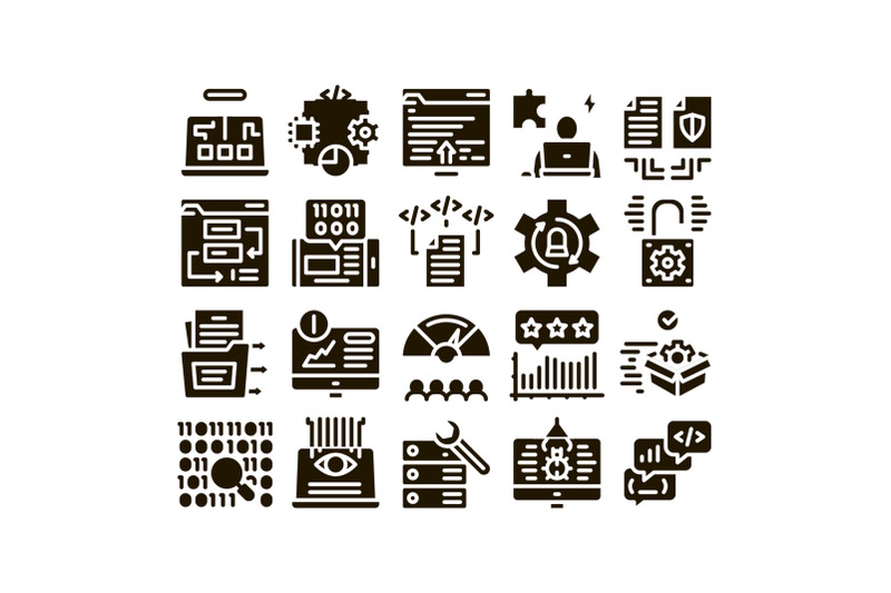 software-testing-and-analysis-icons-set-vector