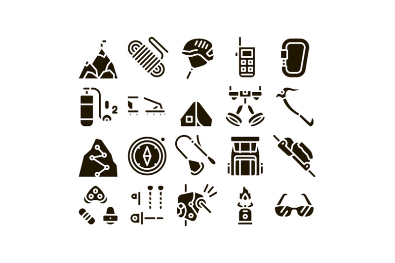 alpinism-collection-elements-vector-icons-set