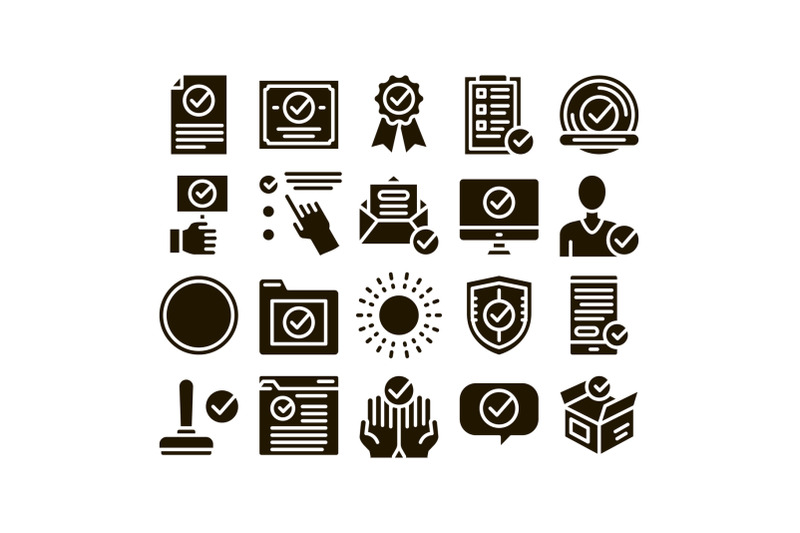 approved-collection-elements-vector-icons-set