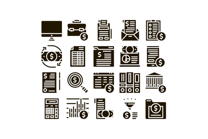 financial-accounting-collection-vector-icons-set