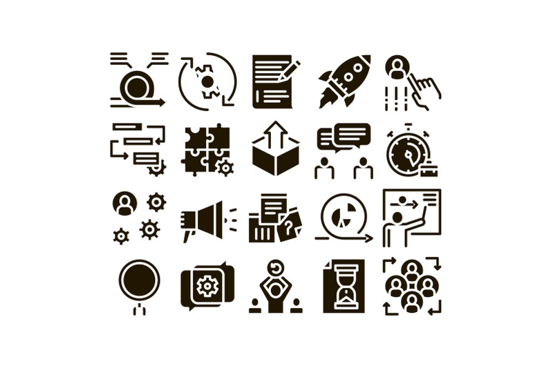 scrum-agile-collection-elements-vector-icons-set