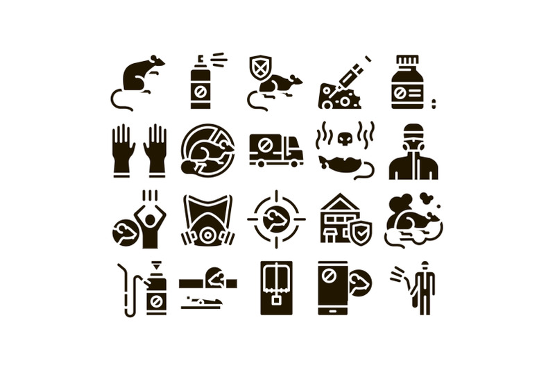 rat-protect-collection-elements-icons-set-vector