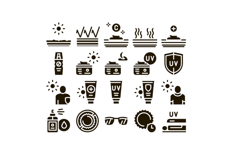 sunscreen-collection-elements-icons-set-vector