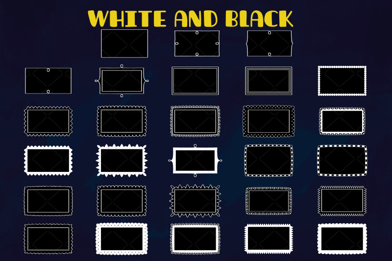 white-rectangular-frames-hand-drawn-oblong-border-amp-decorative-label