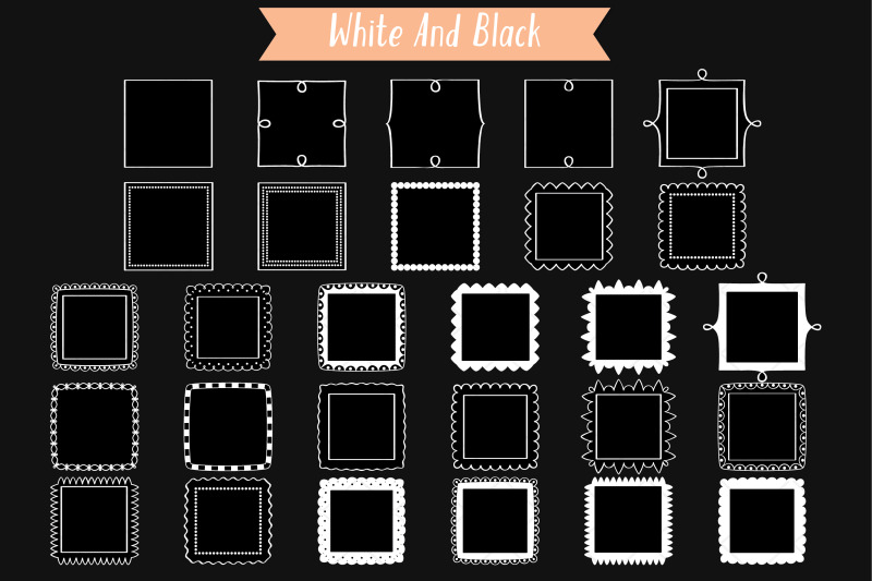 white-square-frames-hand-drawn-border-amp-decorative-label