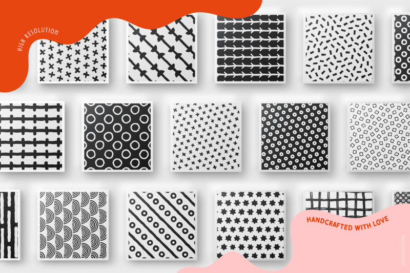 Handmade patterns bundle - 300 seamless patterns, brushes, and