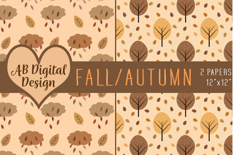 autumn-fall-digital-paper-background-autumn-trees-amp-leaves-seamless