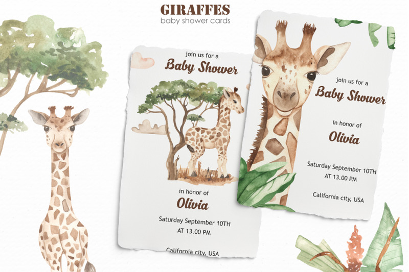giraffes-watercolor-collection
