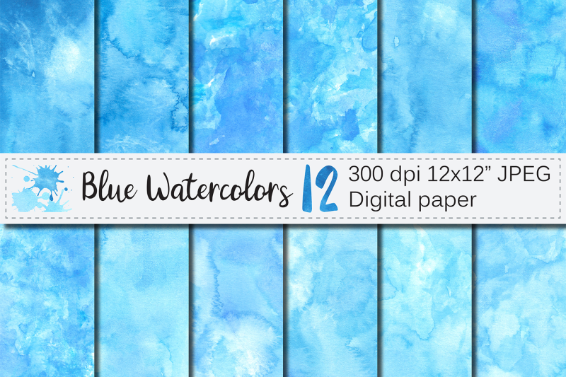 blue-watercolor-digital-paper-handpainted-textures