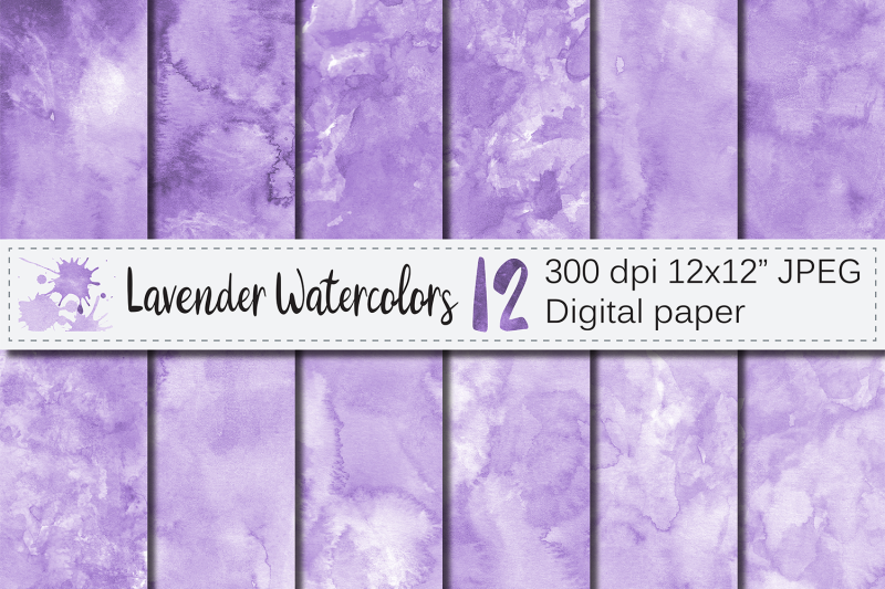 lavender-watercolor-digital-paper-handpainted-textures