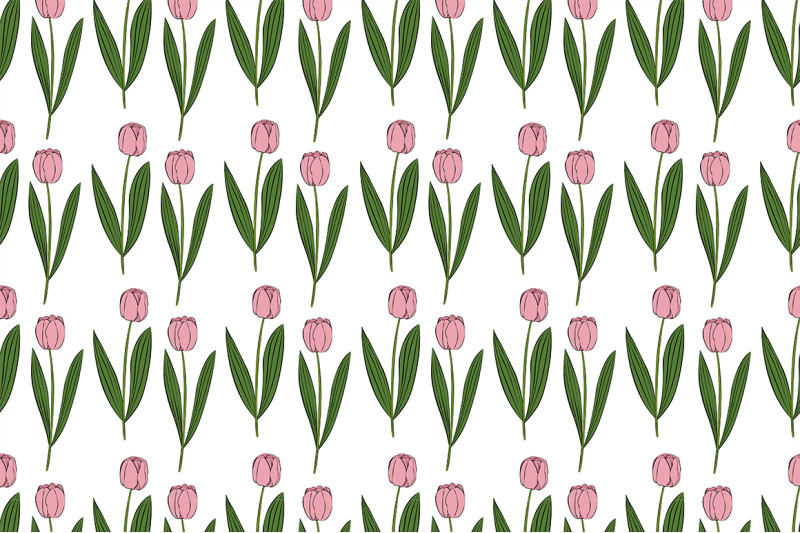 tulips-pattern-vector-tulips-flower-pattern-vector