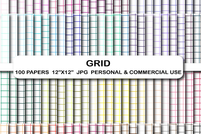 100-grid-digital-papers-lines-stripes