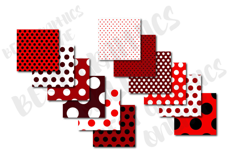 red-polka-dot-digital-background-papers