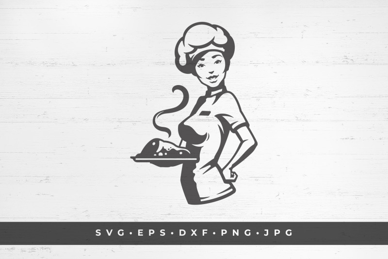 woman-chef-holding-a-tray-of-hot-food-vector-illustration-svg-png