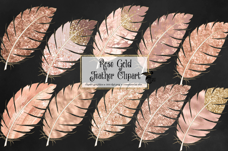 rose-gold-feathers-clipart