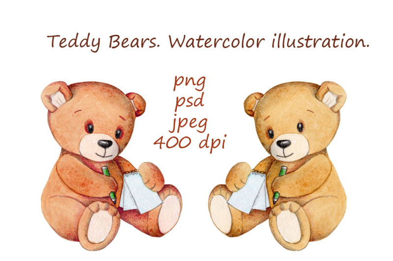 teddy-bears-watercolor-illustrations