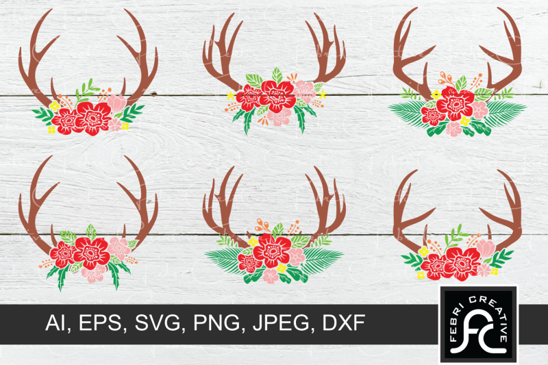 floral-deer-antler-svg