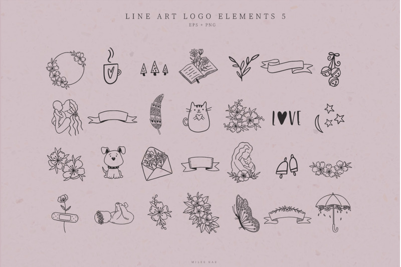 line-art-logo-elements-logo-design-business-card-icons