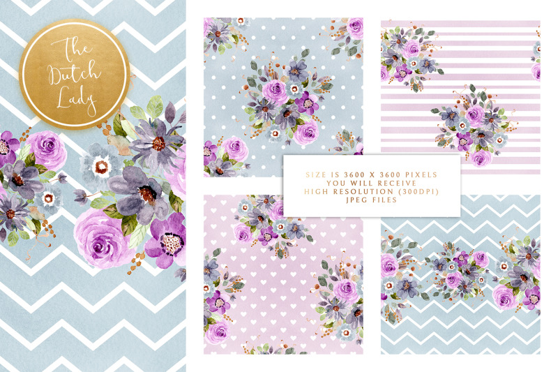 lavender-floral-geometric-patterns