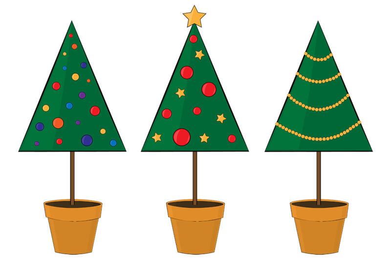 set-christmas-trees-vector-illustration-christmas-trees-svg