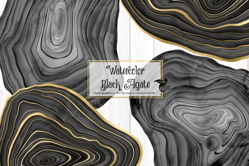 watercolor-black-agate-clip-art