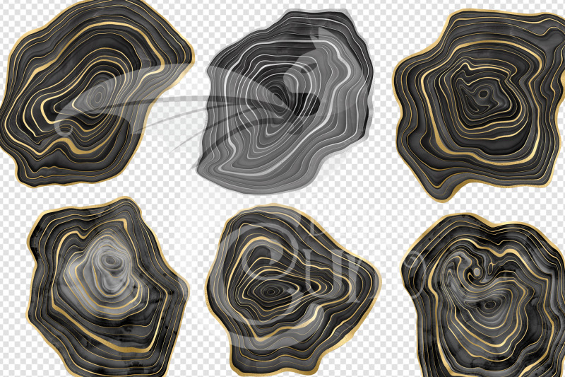 watercolor-black-agate-clip-art