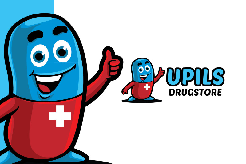 drug-store-mascot-logo-template
