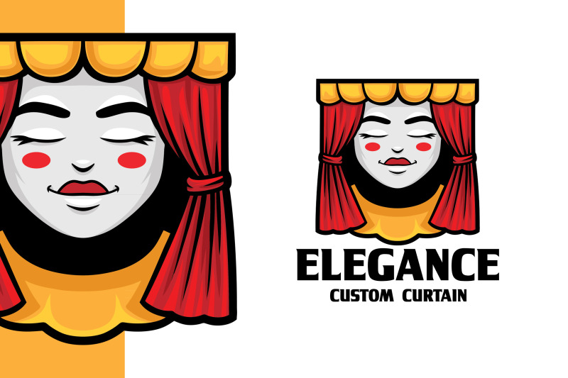 elegance-curtain-mascot-logo-template
