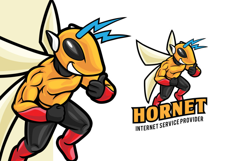 hornet-internet-service-mascot-logo-template