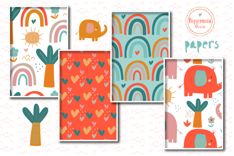 elephants-paper-set