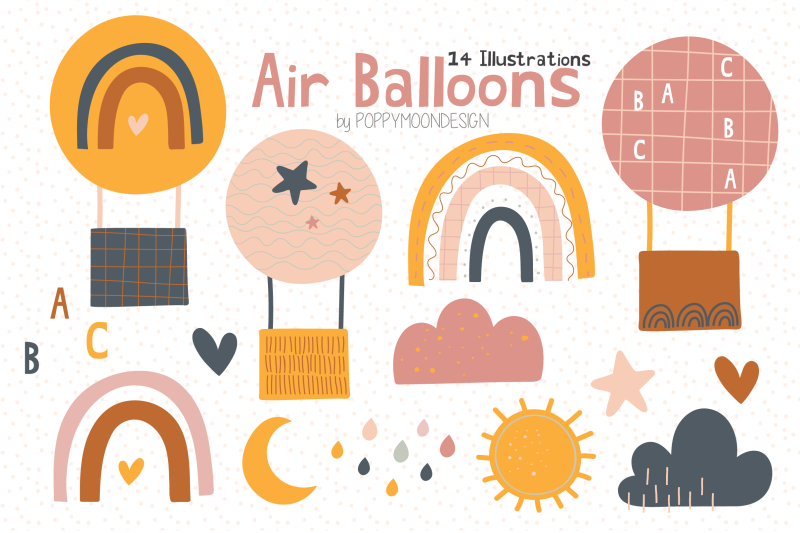 air-balloons-clipart-set