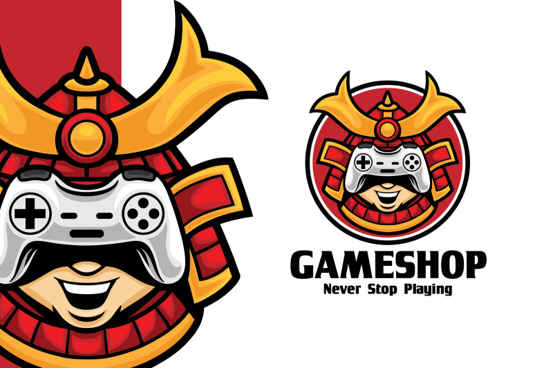 samurai-game-shop-logo-template